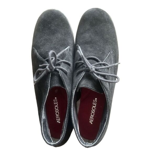 Aerosoles WIDE SIZE Black Pine Tree Suede Booties. Women’s Size 11 Wide - Picture 2 of 10